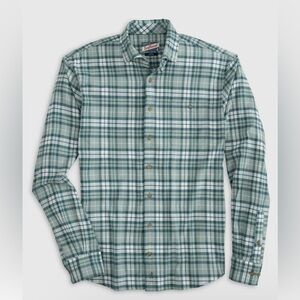 💕Johnnie-O Hurst Hangin’ Out Surflannel Men’s shirt in Evergreen - size Largel